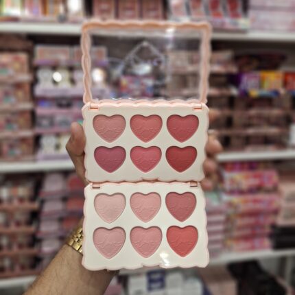 رژگونه 6 رنگ قلبی